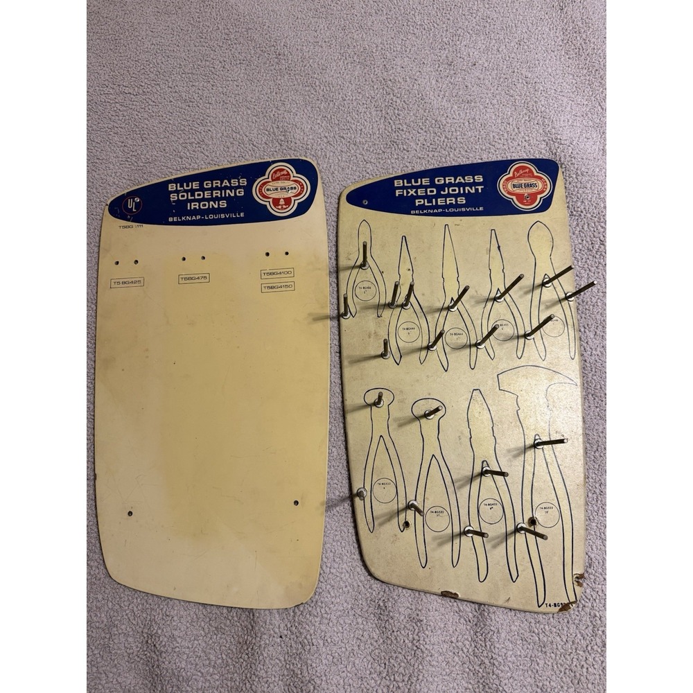 Vintage BELKNAP BLUE GRASS Advertising Display Tool Boards Mechanic Auto